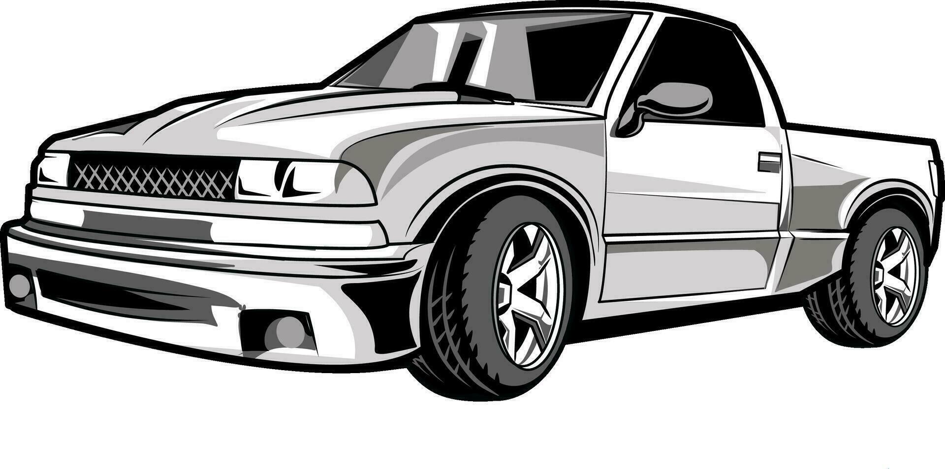 negro y blanco coche ilustración vector