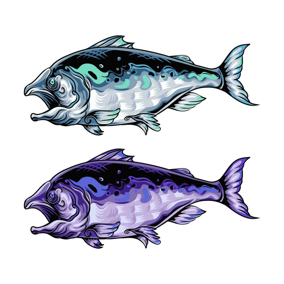 tuna fish illustration vector