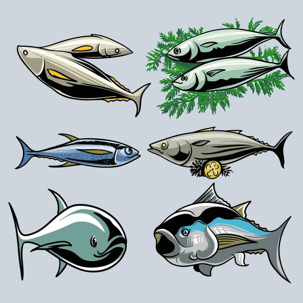 tuna fish illustration vector