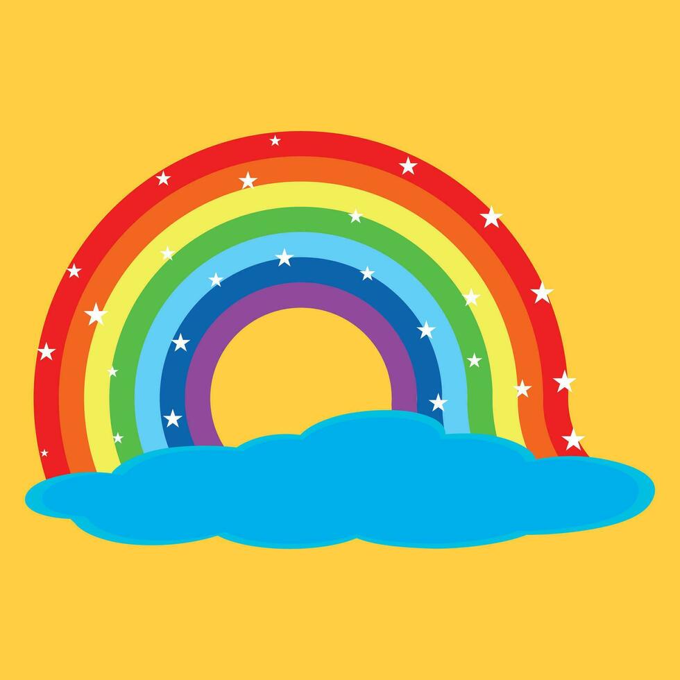 arco iris con nubes antecedentes modelo gratis vector