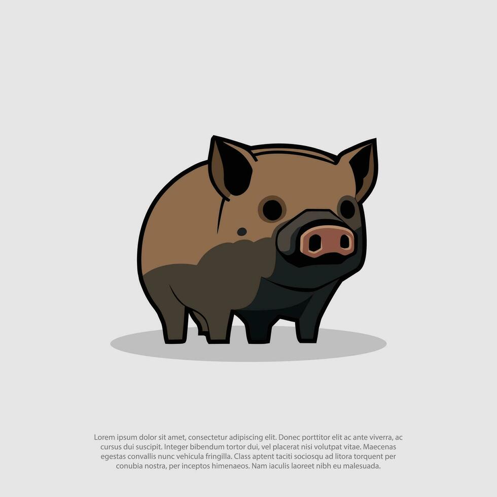 linda cerdo. dibujos animados personaje diseño. corriendo pequeño cerdo en lodo. plano vector ilustración aislado en blanco fondo, para logo, sencillo camino, sencillo sucio cerdo en barro animal vector