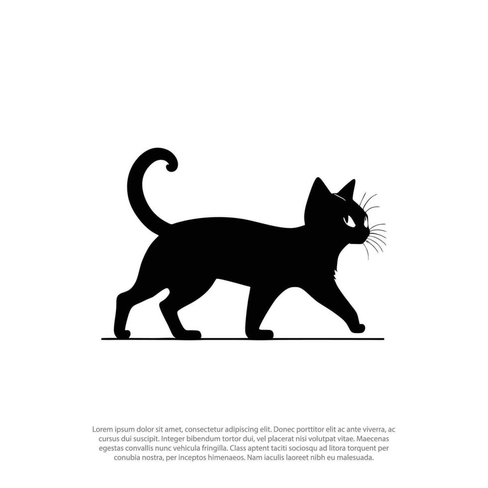 caminando linda gato vector icono. gato silueta símbolo. lineal estilo firmar para móvil concepto y web diseño. casa animales símbolo logo ilustración. vector gráficos vector.