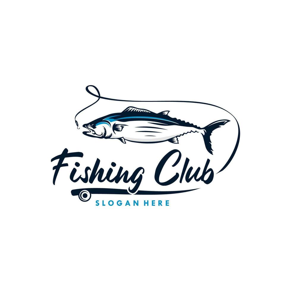 plantilla de diseño de logotipo de club de pesca vector