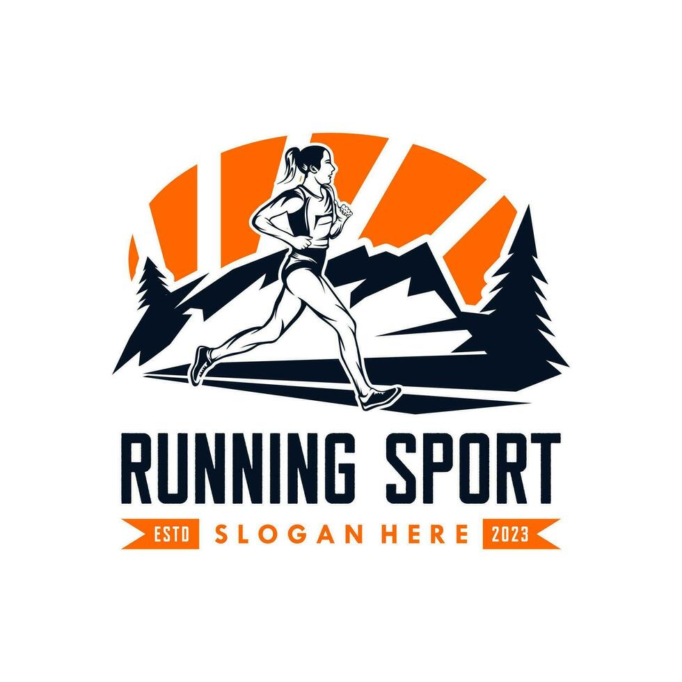 Running Girl Logo Vector Illustration