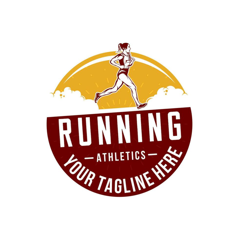 Running Girl Logo Vector Illustration