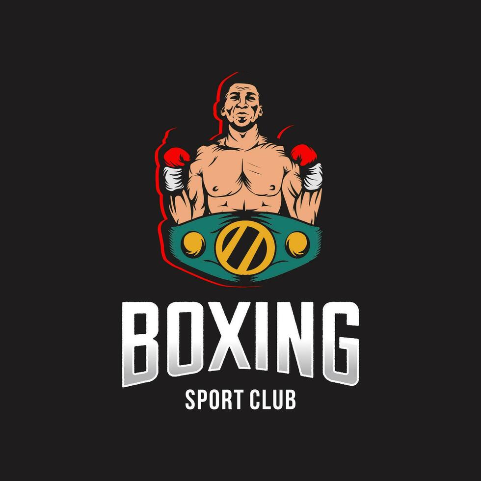 Winner in Boxing logo design premium vector
