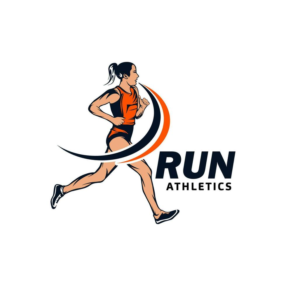 Running Girl Logo Vector Illustration