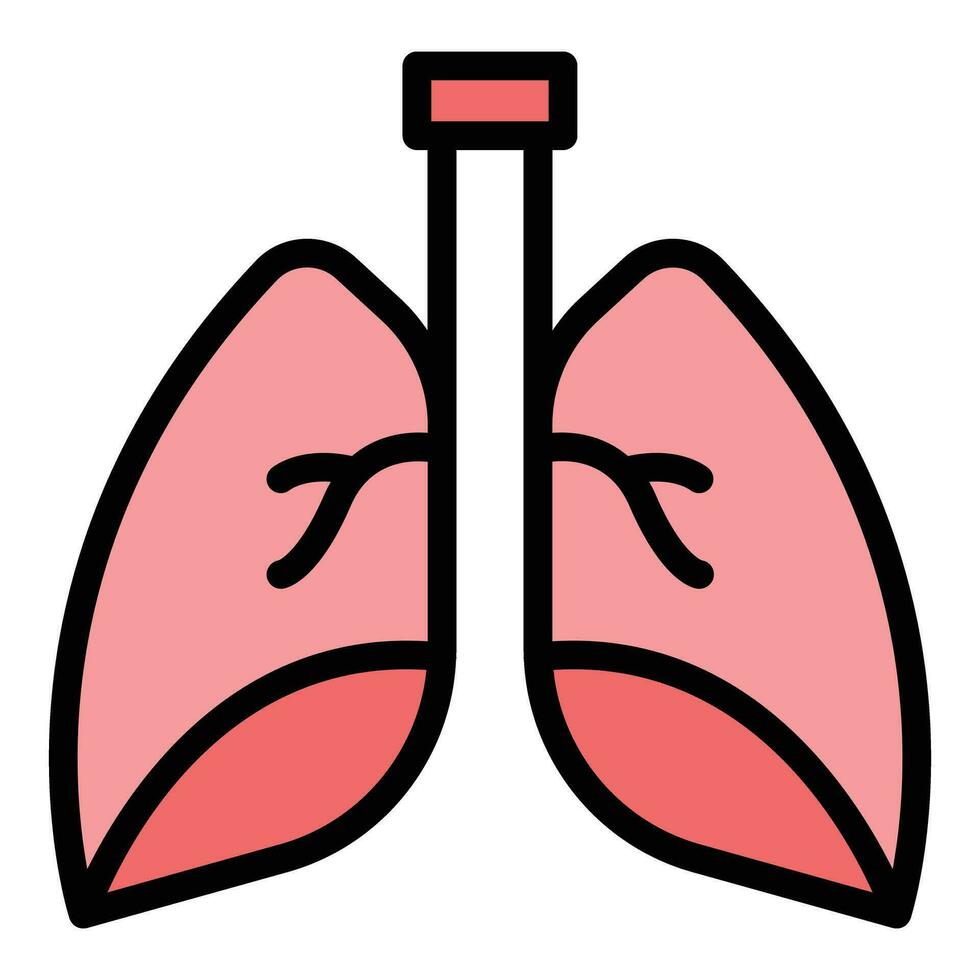 Kid lungs icon vector flat