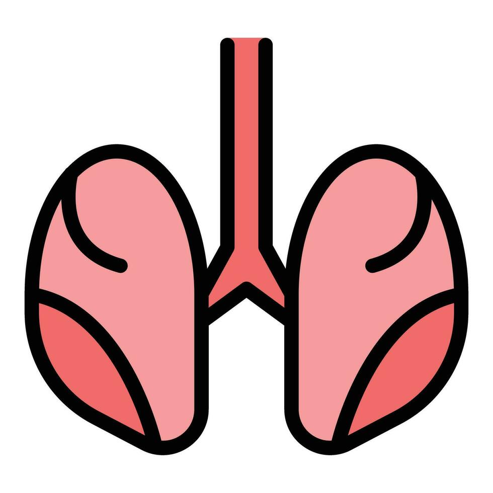 Human lungs icon vector flat
