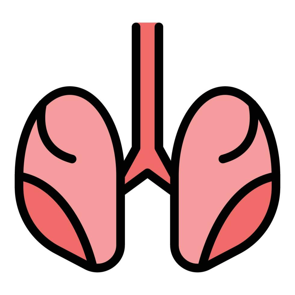 Human lungs icon vector flat