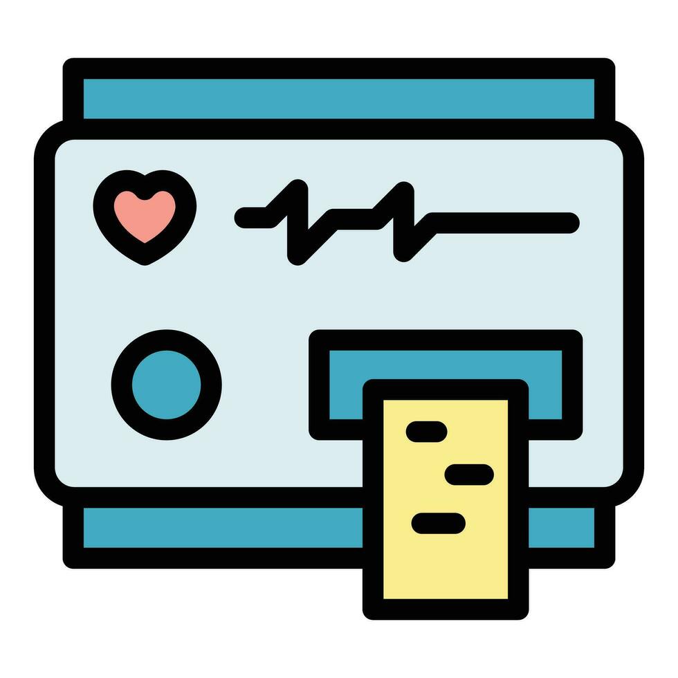 Heart cardiogram icon vector flat