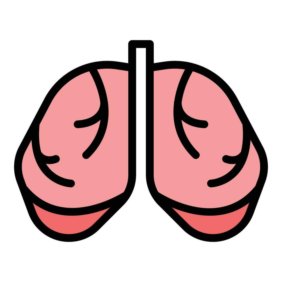 Healthy lungs icon vector flat