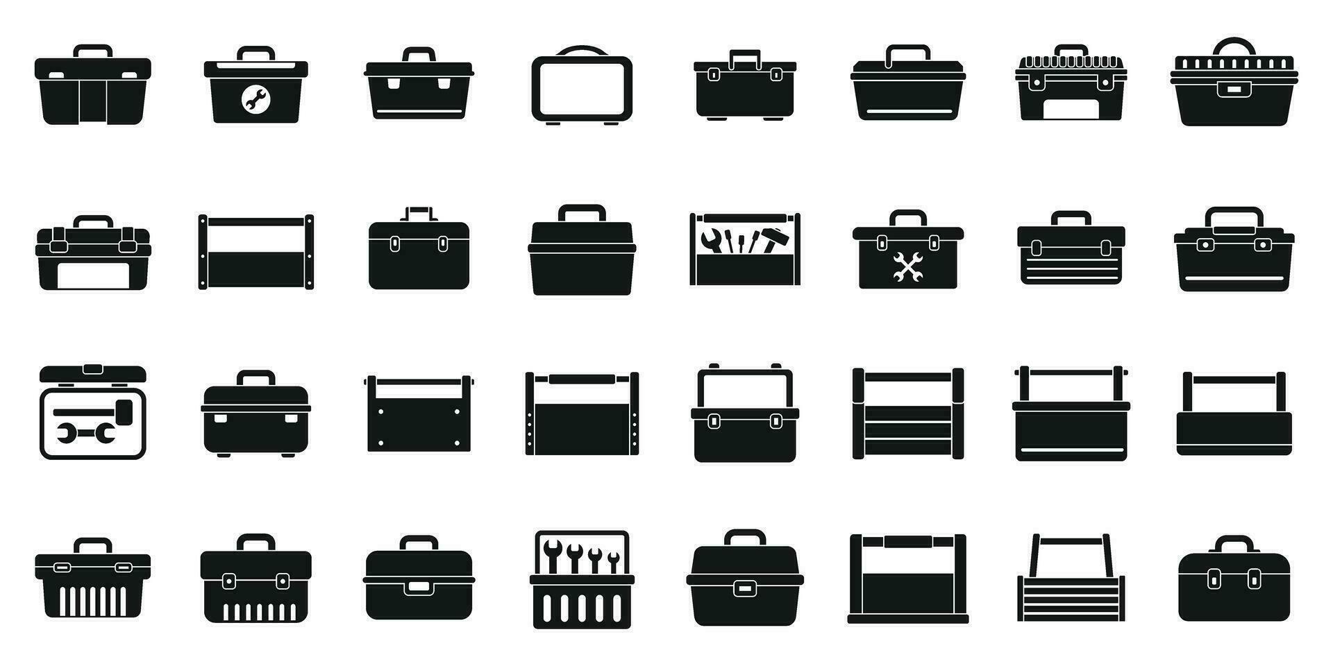 Toolbox icons set simple vector. Repair kit vector