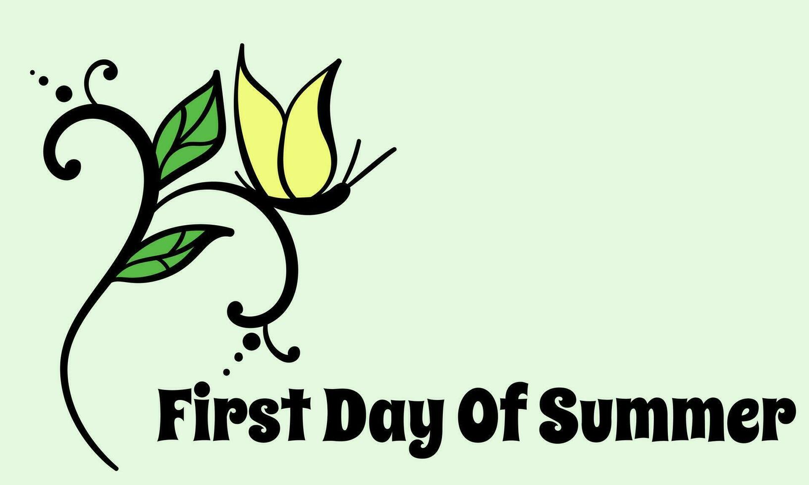 First Day Of Summer, idea for a horizontal poster, banner, flyer or postcard 26603374 Vector Art