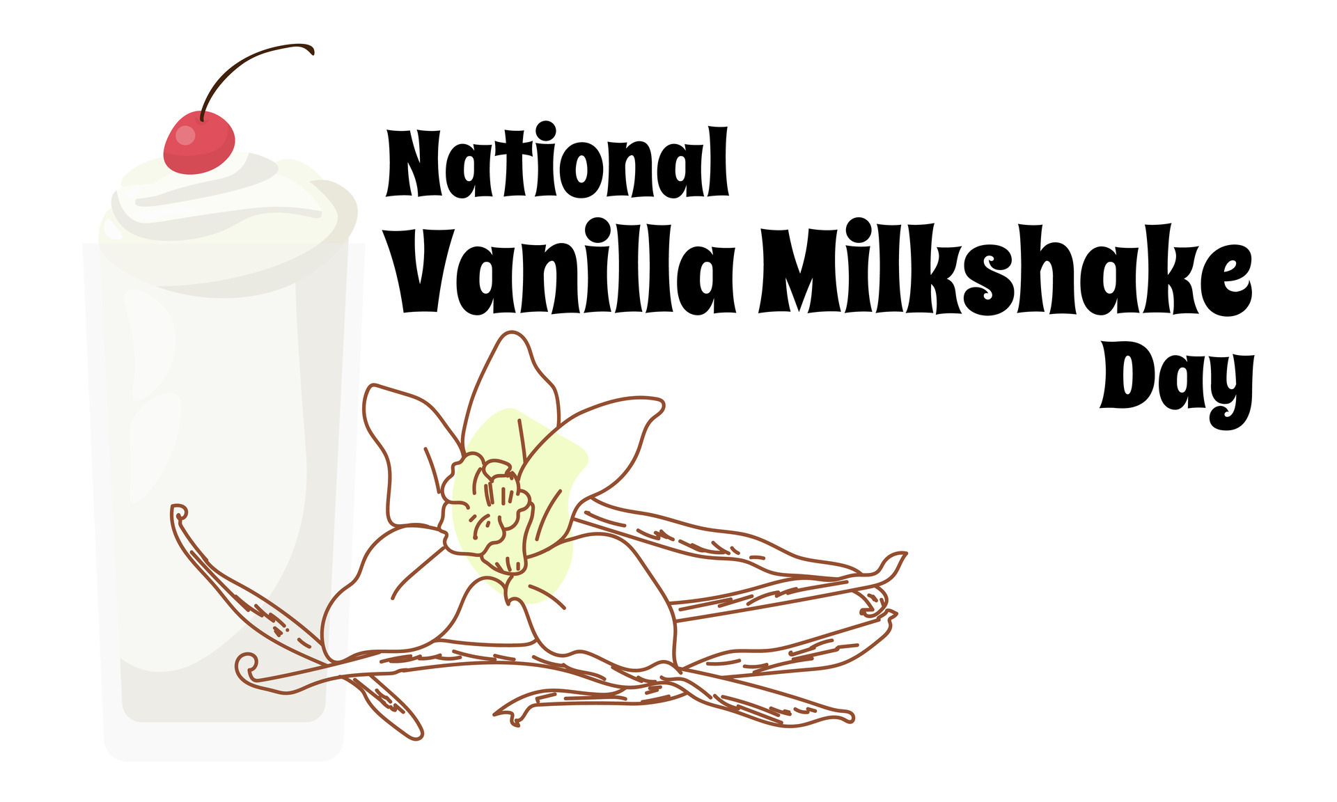 National Vanilla Milkshake Day, idea for a horizontal poster, banner