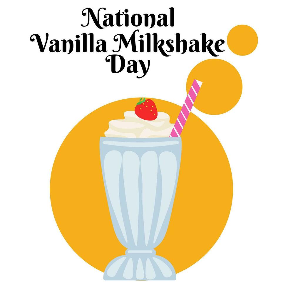 National Vanilla Milkshake Day, banner or poster design 26603378 Vector
