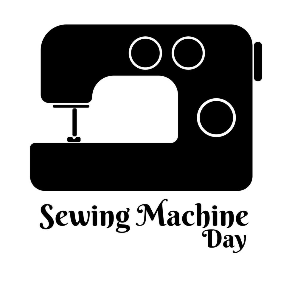 de coser máquina día, creativo profesión póster o tarjeta diseño vector