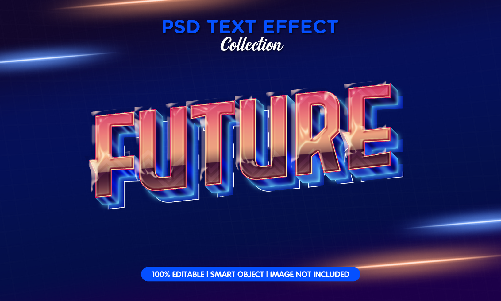 future retro text effect psd