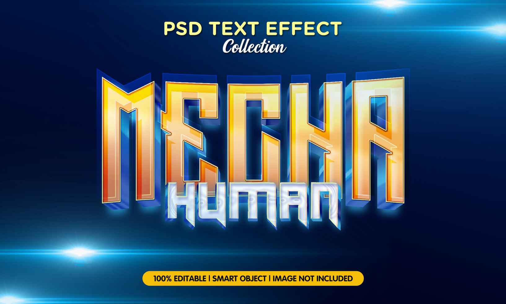 modern mecha human text effect template psd