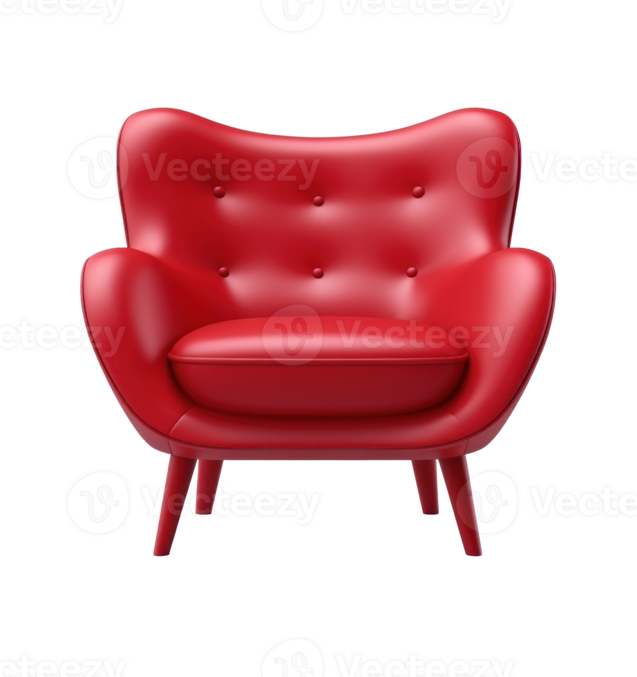 Modern red chair isolated png