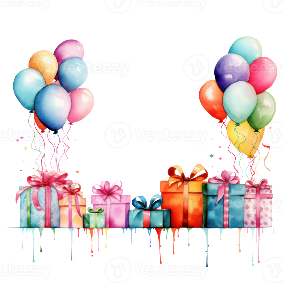 Birthday watercolor background png