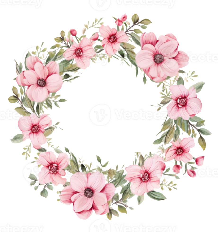 Watercolor floral wreath isolated png