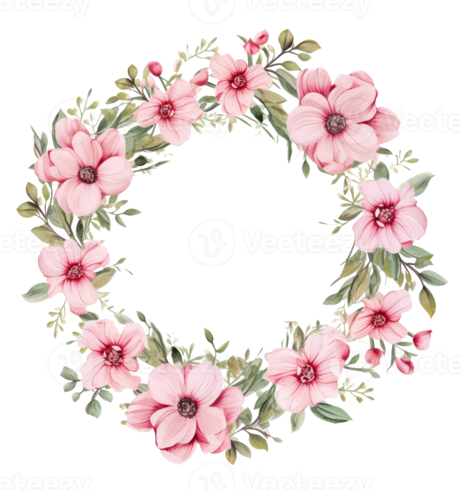 waterverf bloemen krans geïsoleerd png