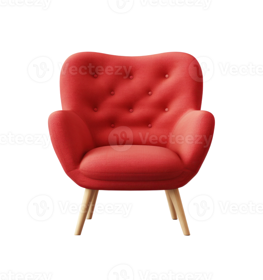Modern red chair isolated png
