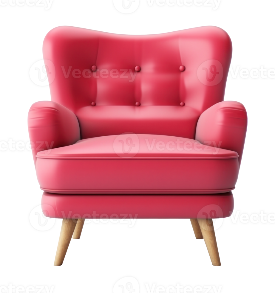 Modern red chair isolated png