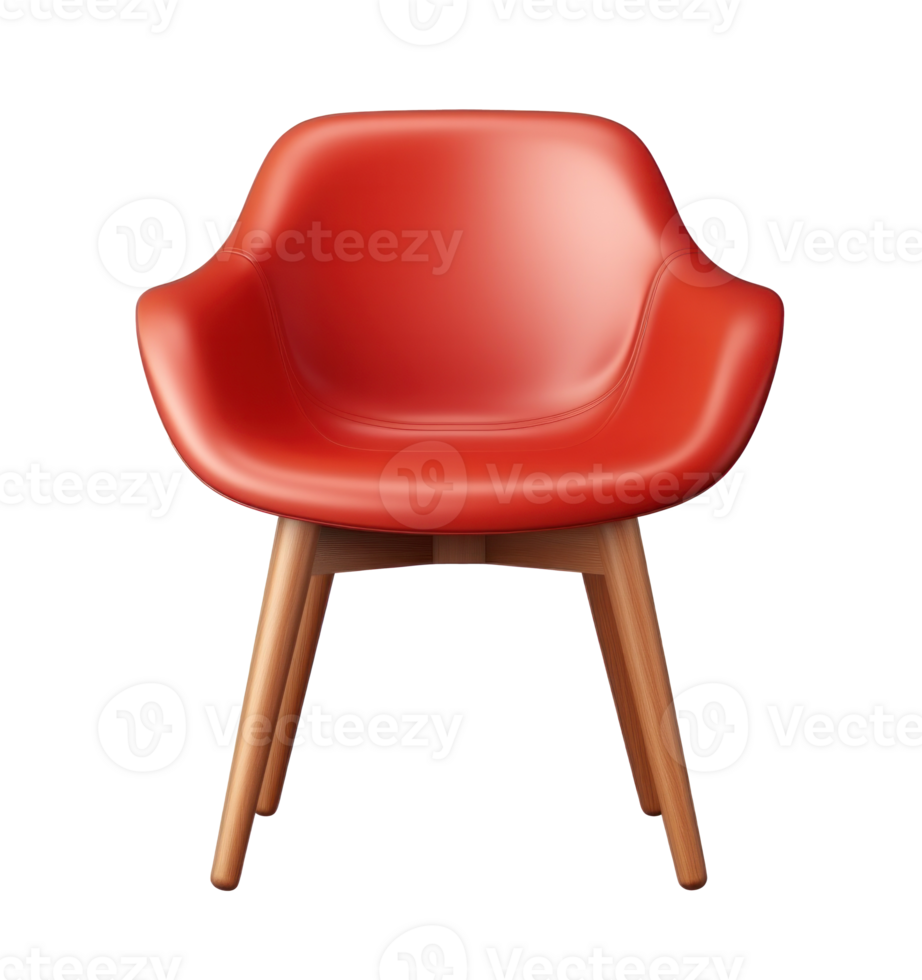 Modern red chair isolated png