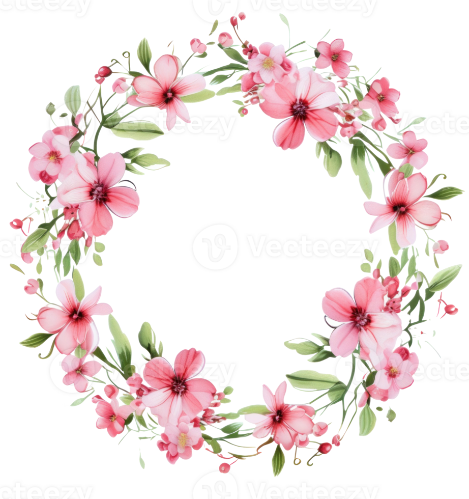 Watercolor floral wreath isolated png