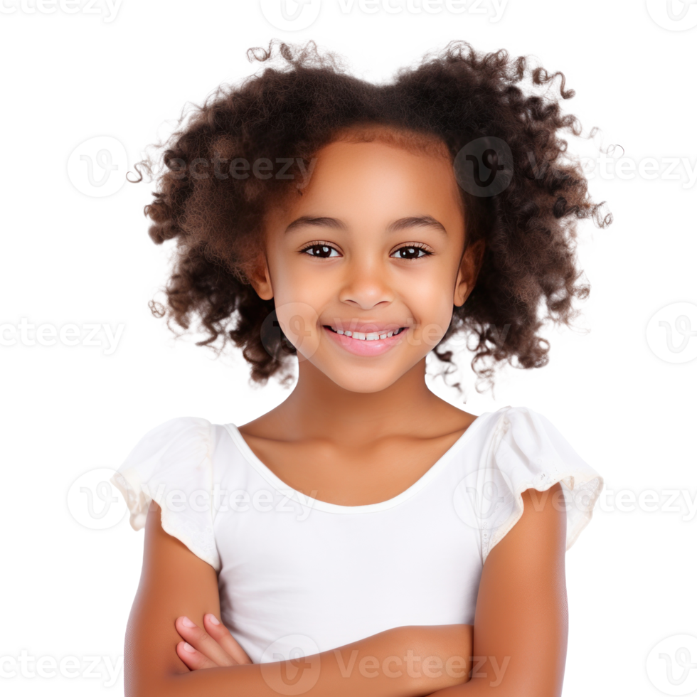 Beautiful african american girl isolated png