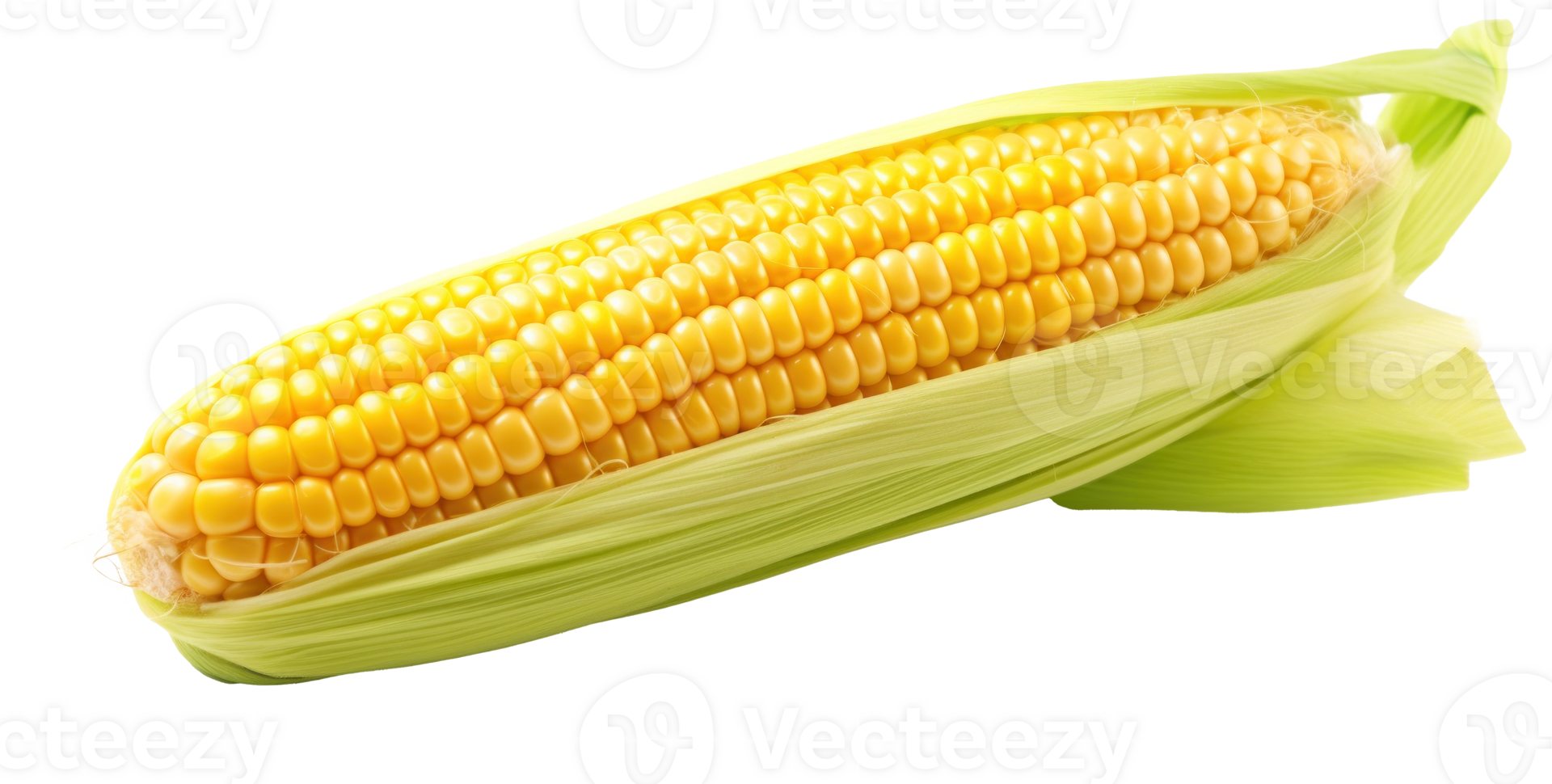 Corn with leaves and earns isolated png
