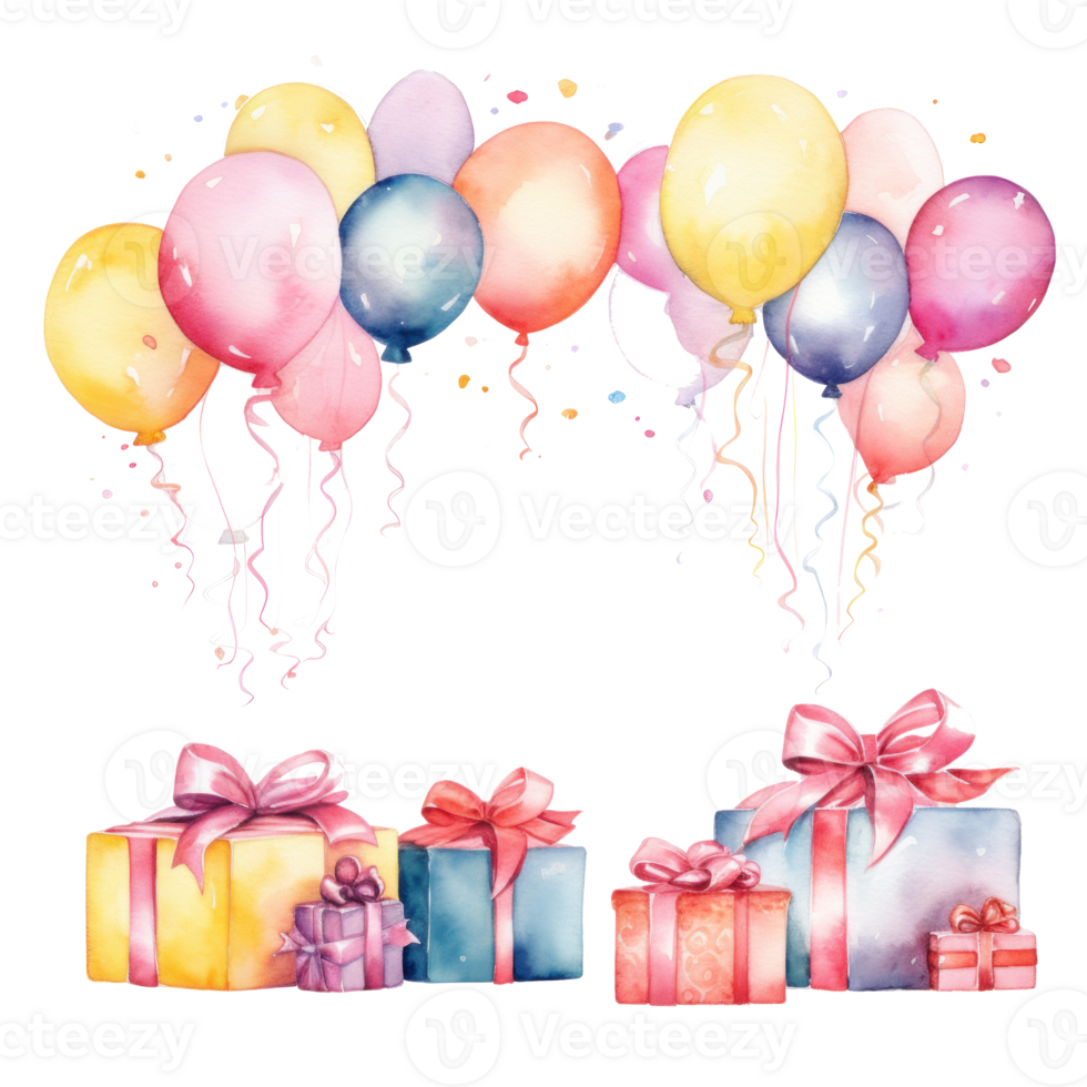 Birthday watercolor background png