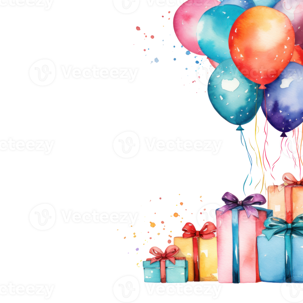 Birthday watercolor background png