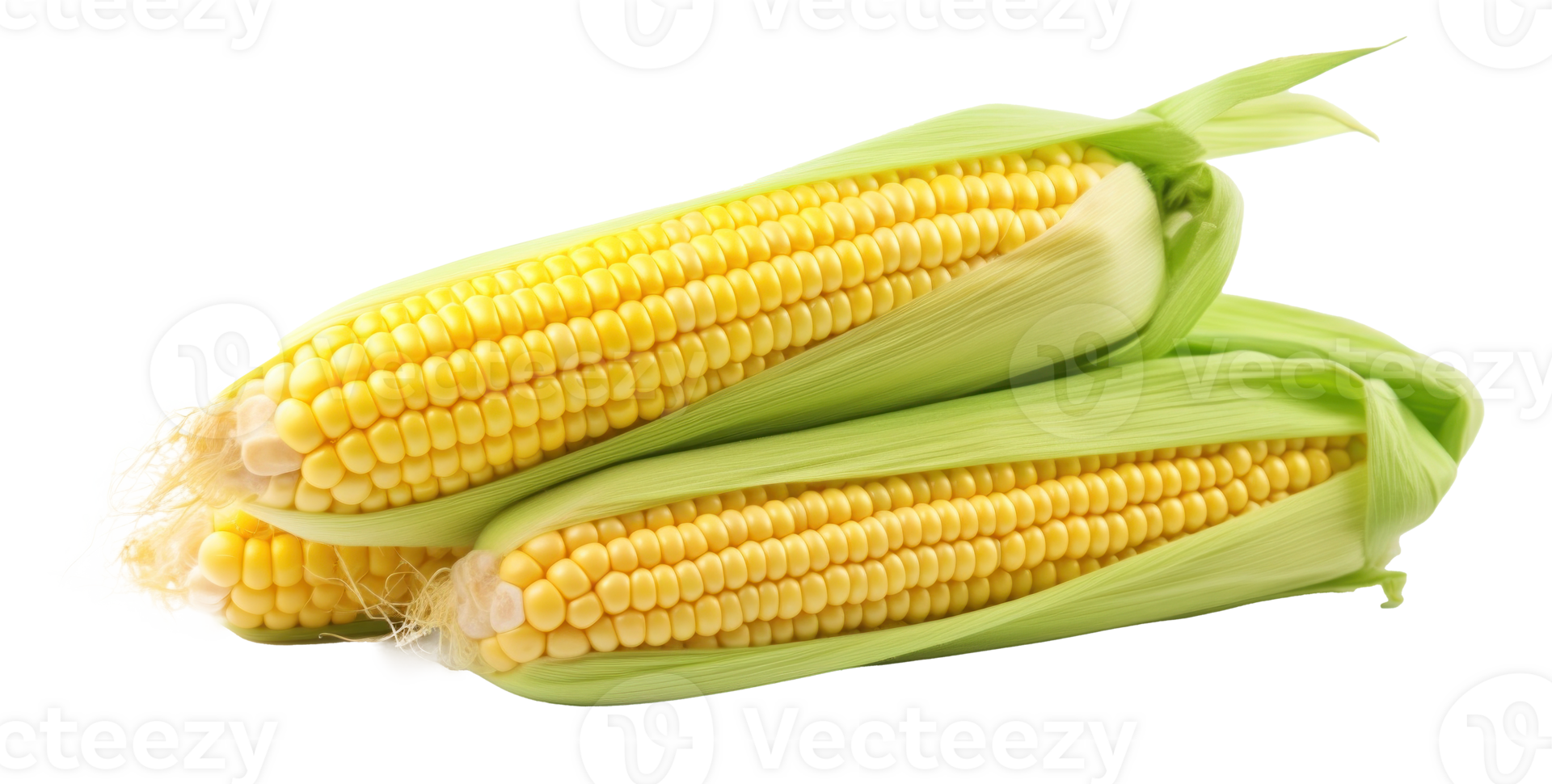 Corn with leaves and earns isolated png