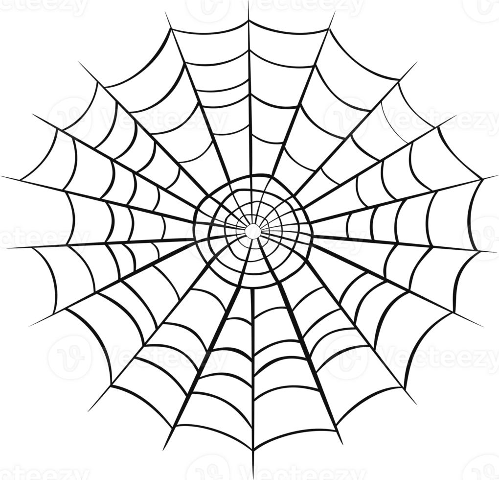 Black spider web isolated png