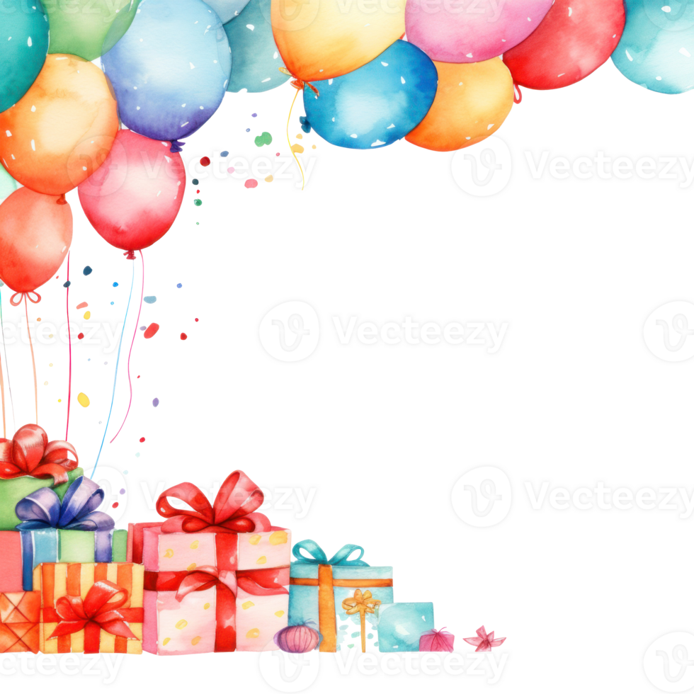 Birthday watercolor background png