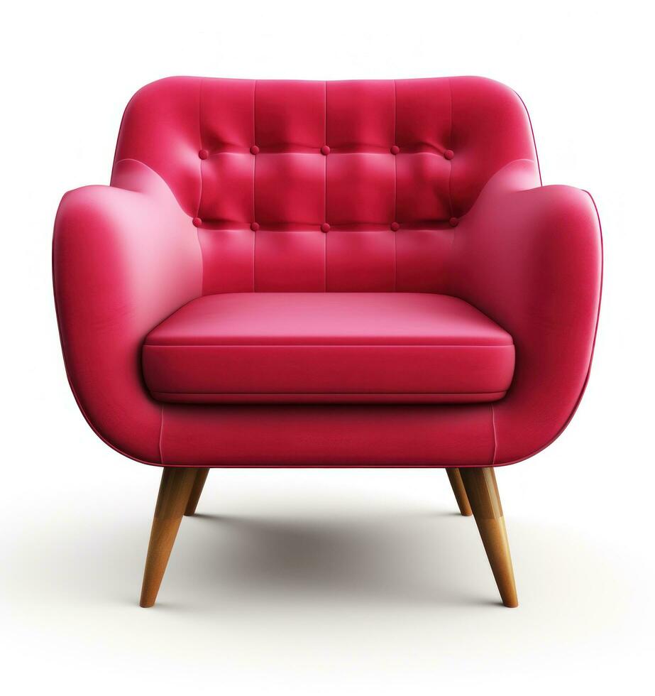 Modern red chair isolated photo