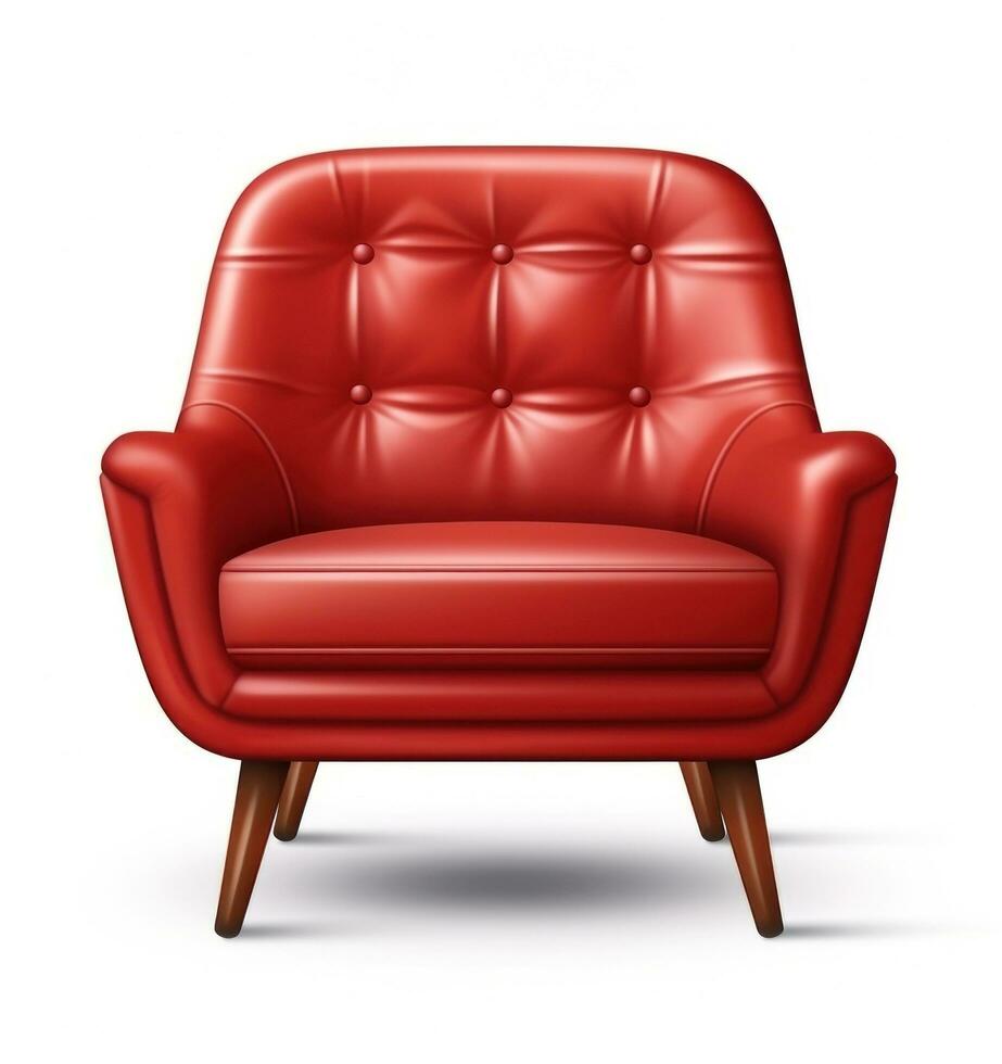 Modern red chair isolated photo