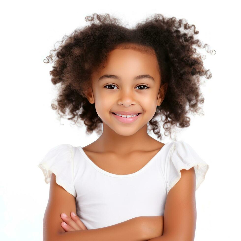 Beautiful african american girl isolated photo