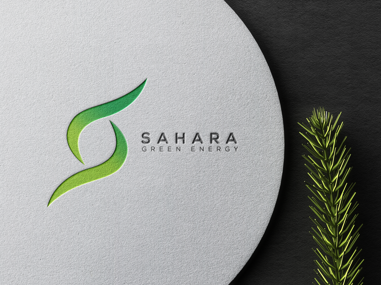 grabado papel logo Bosquejo con verde hoja psd