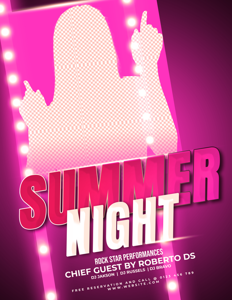 Free PSD Night party flyer Template