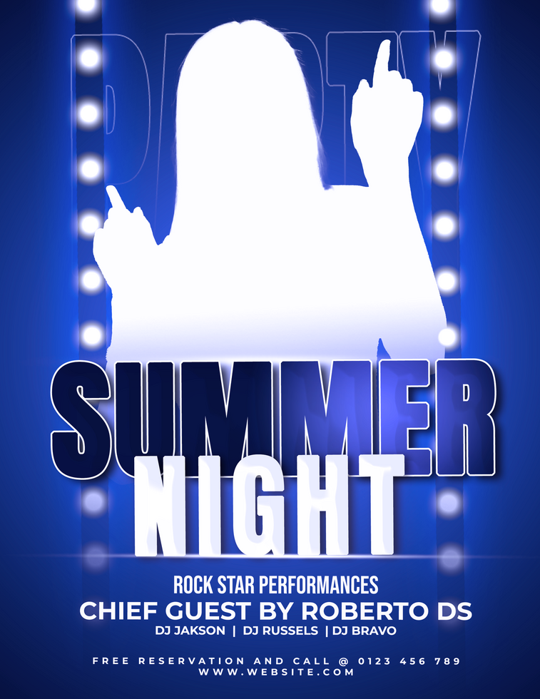 Night Club Dj party flyer template and Social Media Design psd
