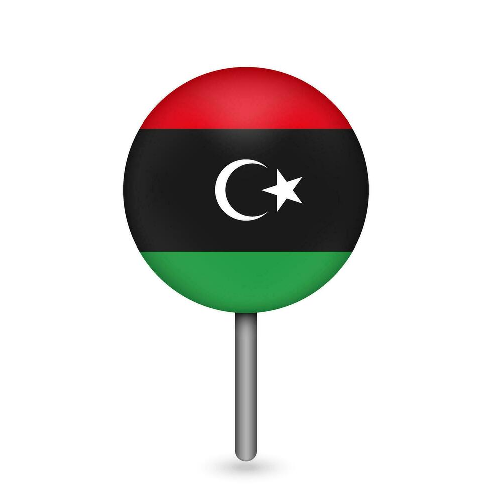 puntero del mapa con el país libia. bandera de libia ilustración vectorial vector
