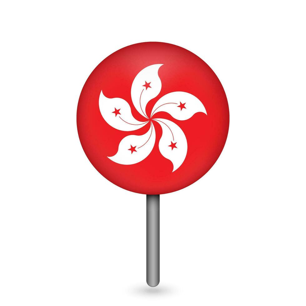 Map pointer with contry Hong Kong. Hong Kong. Vector illustration.