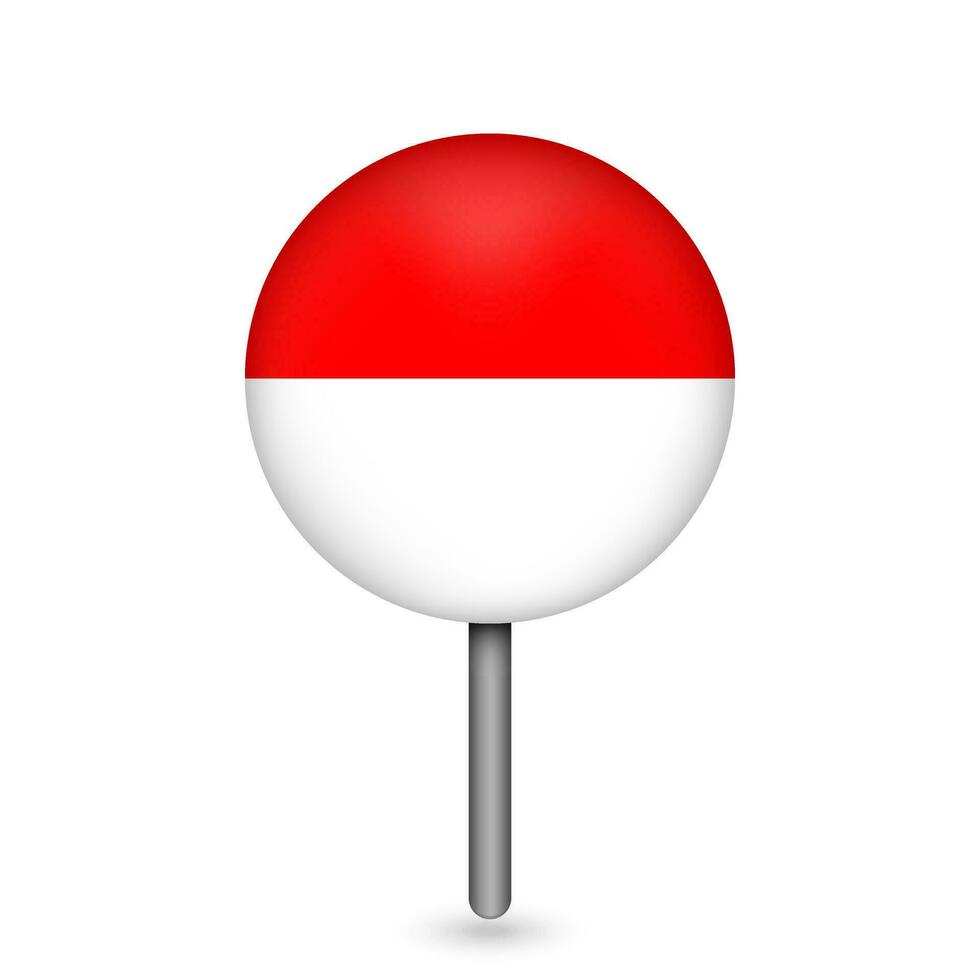 Map pointer with contry Indonesia. Indonesia flag. Vector illustration.