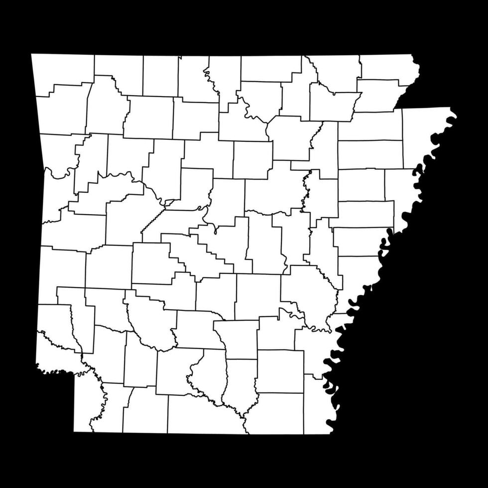 Arkansas state map with counties. Vector illustration.