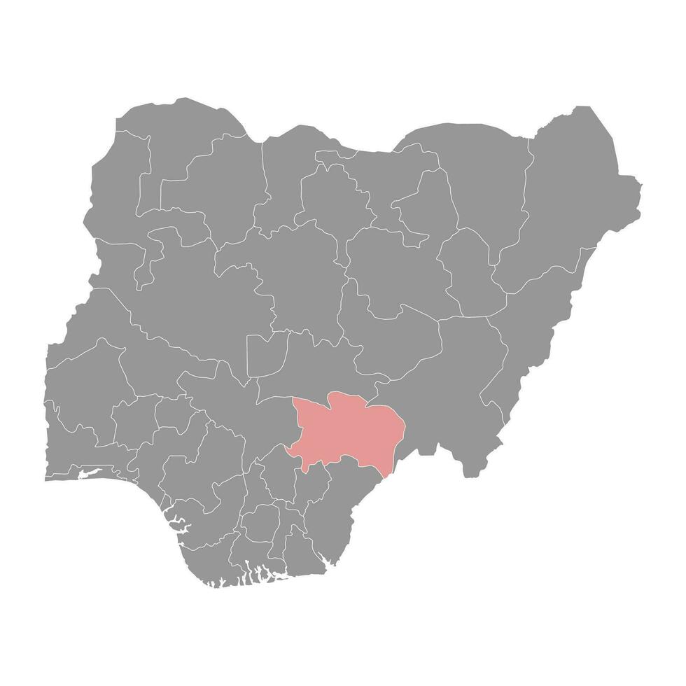 Benue state map, administrative division of the country of Nigeria. Vector illustration.