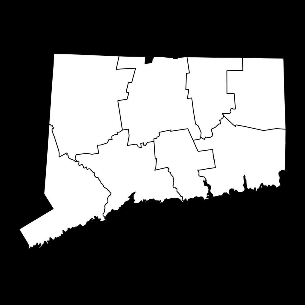 Connecticut state map with counties. Vector illustration.